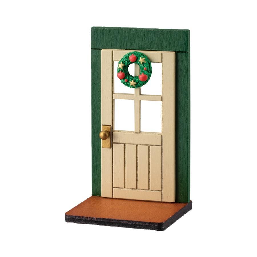 Adornos de puerta de Navidad de venta caliente adornos accesorios de tiro de micro escena de madera