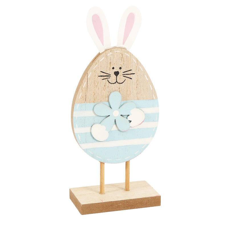 Gran oferta, decoración de madera, mesa artesanal, adorno de formas de huevo de conejo, regalo de Festival para niños, decoración de Pascua feliz