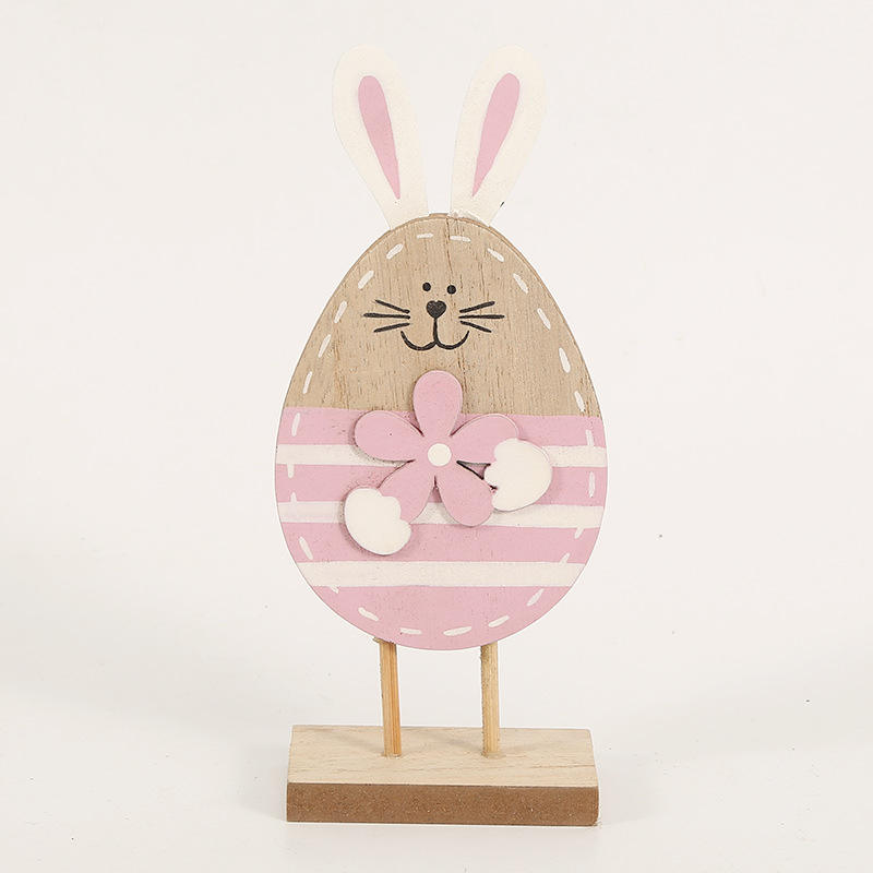 Gran oferta, decoración de madera, mesa artesanal, adorno de formas de huevo de conejo, regalo de Festival para niños, decoración de Pascua feliz