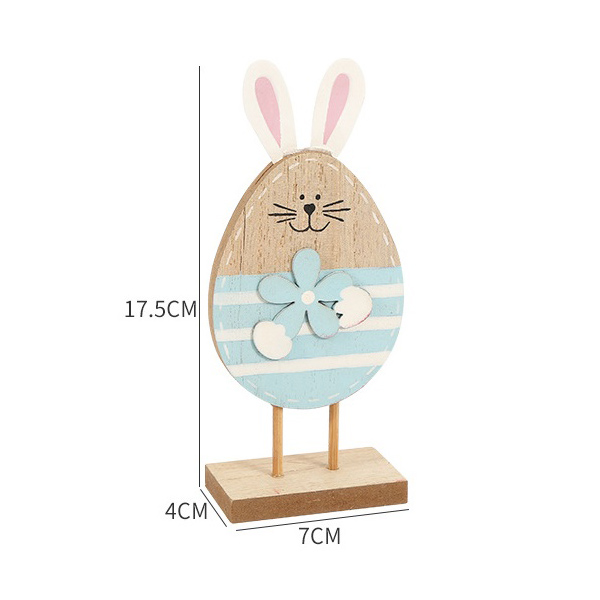 Gran oferta, decoración de madera, mesa artesanal, adorno de formas de huevo de conejo, regalo de Festival para niños, decoración de Pascua feliz