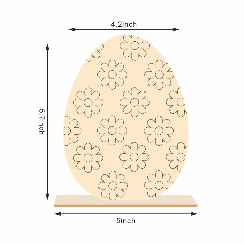 2022 Decoración creativa de Pascua Artesanía de madera Diy Adorno de escritorio Forma de flor de animal Decoración de huevos de Pascua