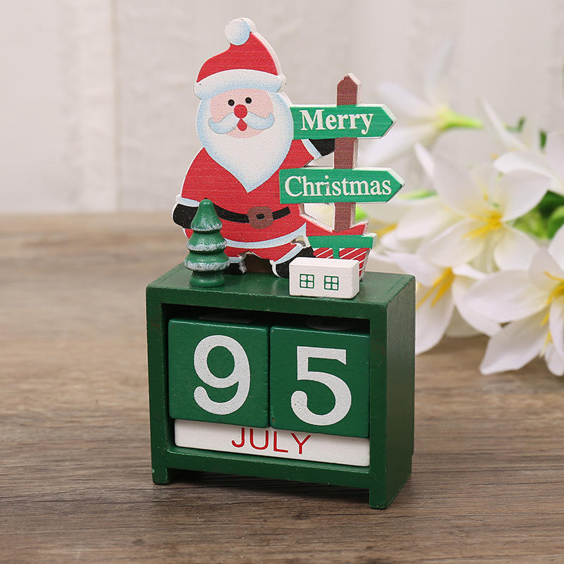 Calendario creativo de madera de Navidad 2022, decoraciones de regalo, calendario de Año Nuevo de Papá Noel, decoraciones de escritorio