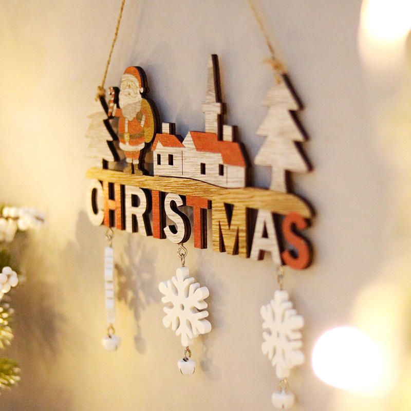 Adornos de decoración de árbol de Navidad a granel para restaurante casero hecho a mano artesanía de Navidad de madera