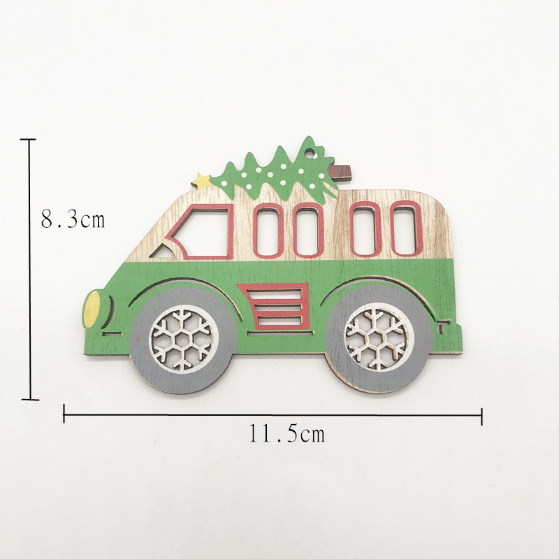 Producción mecánica, adorno de árbol de Navidad pintado de madera, artesanía de madera Diy, decoración para el hogar, Navidad