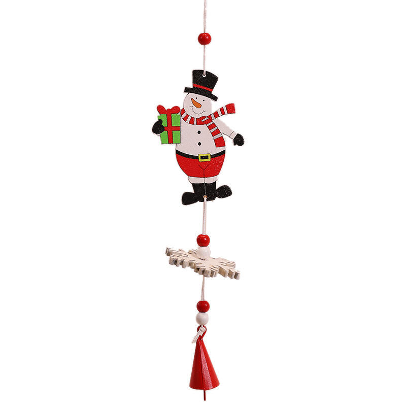 Campana de madera con borlas, campanas de viento decorativas, decoración de árbol de Navidad de madera moderna