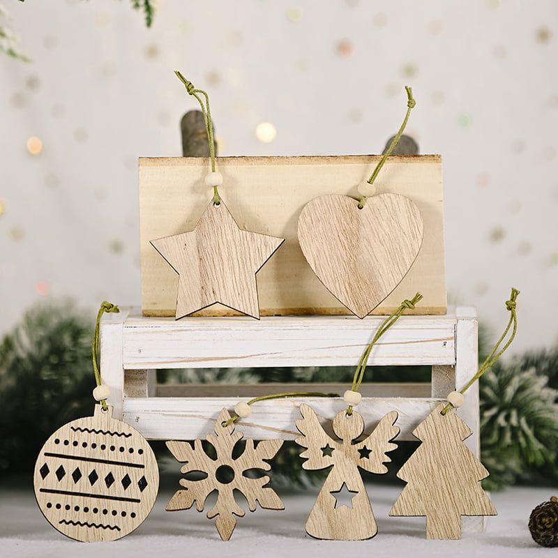 Diy artesanías de madera árbol colgante Navidad decoraciones interiores moderno colgante de Navidad de madera